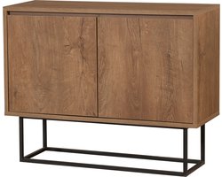 Meubels - Kast Walnoot Zwart Melamine Gecoate Deeltjesbord - Afmetingen 90x36x72cm - Biedt Extra Opslagruimte!