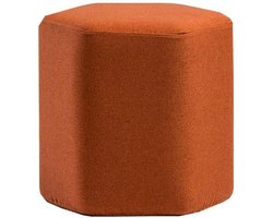 Meubels Kruk - Voetenbank Poef - Extra Zitplaatsen Creëren - Stevige Houten Structuur - 42cm x 40cm - Oranje