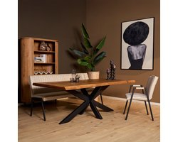 Meubels4nu - Boomstamtafel Boston - Mangohout - 160cm - Boomstam - Eetkamertafel - Boomstamtafel