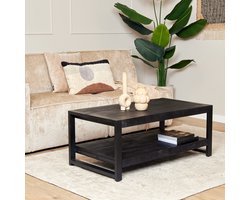 Meubels4nu Brooklyn Black - Salontafel - Zwart - Hout - 110cm - Bijzettafel - Koffietafel - 45cm hoog - 110x60 - Mangohout