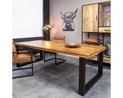 Meubels4nu - Brooklyn - Eettafel - Rechthoek - U-poot - 200cm - Mangohout - Gratis montage
