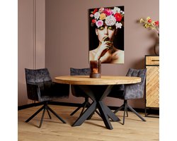 Meubels4nu - Brooklyn - Eettafel rond - 110cm - Mangohout - Eetkamertafel - Snelle levering