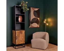 Meubels4nu - Oakland - Boekenkast - 50 x 200cm - Mangohout - Opbergkast - Vitrinekast - Snelle levering