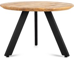 Meubels4nu - Salontafel Berlin - 80cm - Rond - Mangohout - Matrixpoot - Snelle levering