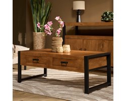 Meubels4nu - Salontafel - Mangohout - Lades - 120cm - 2 lades - 120x60 - Rechthoek - Snelle levering