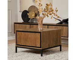 Meubels4nu - Salontafel RichWood - Vierkant - 60x60cm - Mangohout - Bruin - Bijzettafel - Koffietafel - 60x60 - Snelle levering