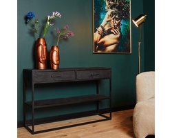 Meubels4nu - Sidetable Boston - 120cm - Zwart - Mangohout - Wandkast - Dressoir - Snelle levering