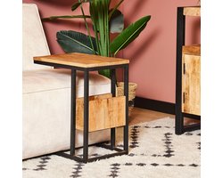 Meubels4nu - Slider - Laptoptafel - Banktafel - Bijzettafel - Mangohout - Naturel - Zijtafel - Snelle levering