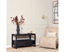 Meubels4nu - TV meubel 100cm - Zwart - Mangohout - Boaz Black - tv dressoir