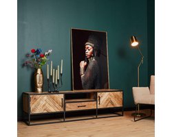 Meubels4nu - Tv meubel Arlington - Mangohout - 180cm - Snelle levering - Visgraat - Tv kabinet