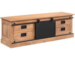 Meubels4nu - Tv meubel Lotte - Mangohout - 155cm - Tv kabinet - Metalen schuifdeur - Schuifdeurtje - Tv meubel van mangohout - Snelle levering