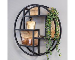 Meubels4nu - Wandrek Industrieel - Rond - Zwart metaal