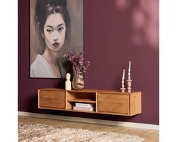 Meubels4nu - Zwevend tv meubel - 160cm - Mangohout - Naturel - Ambiance - Tv meubel 160cm - Snelle levering - Wandmeubel