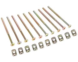 Meubelschroeven 10 stuks 120mm - Koolstofstaal - Vatmoeren - Voor Houtpanelen Kasten