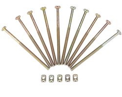 Meubelschroeven - 10 stuks M6 - koolstofstaal - 120 mm meubelbouten - met 6 mm vatmoeren - connectorbevestiging - voor het verbinden van hout - planken - keukenwerkbladen - kasten - meubels