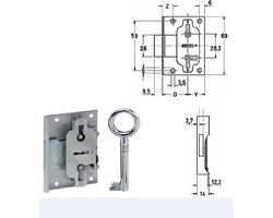 Meubelslot inlaat D = 20MM