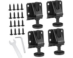 Meubelstelpoten - 4 Stuks - Verstelbaar - Meubelpoot - Metaal - Steunpoot - Kastpoten - Tafelpoot - Stelvoeten - Verstelbare Poten voor Meubels - Geschikt voor werkbank, kast, tafel, rekken - Zwart
