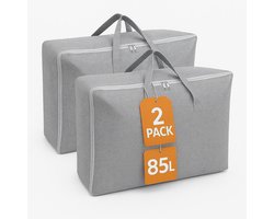 Meubelsvanjoep 2 stuks opbergzak Organizer - Opbergtas en Organiser voor Dekbed en Kleding - Opvouwbaar - Grijs 60 x 50 x 28 CM - Opbergdoos - Opbergbox