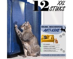 MeubelsvanJoep® Anti Krab Katten Vellen 45 x 30 CM - 12 XXL Vellen - Anti Krab Vellen - Dubbelzijdig Klevende Meubelbescherming Katten - Bankbeschermer Kat - Transparant