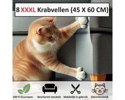 MeubelsvanJoep® Anti Krab Katten Vellen enkelzijdig klevend - 8 XXXL Vellen 45 x 60 CM - Anti Krab Vellen - Meubelbescherming Katten - Bankbeschermer Kat - Transparant