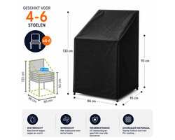 MeubelsvanJoep Beschermhoes voor Tuinmeubelen en Tuinset 66 cm x 95 cm x 93/133 cm - Afdekhoes voor 4 Stoelen - Tuinmeubelhoes Groot - Tuinhoes van Waterdicht Polyester met Opbergtas - Ook als Afdekzeil