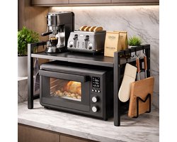 MeubelsvanJoep magnetron rek - magnetronkast - keuken organizers - uitschuifbaar 40-65 cm - kruidenrek - NIET ophangbaar - aanrecht organiser - bureau organizer - keuken opbergrek - keukenrek staand - keukenrek - magnetronrek