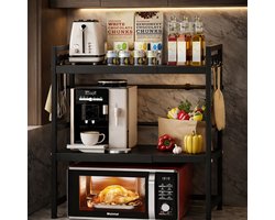 MeubelsvanJoep magnetron rek - magnetronkast - keuken organizers - uitschuifbaar 40-65 cm - kruidenrek - NIET ophangbaar - aanrecht organiser - bureau organizer - keuken opbergrek - keukenrek staand - keukenrek - magnetronrek