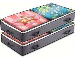 Meubelsvanjoep opbergzak Organizer - Opbergtas en Organiser voor Dekbed en Kleding - Opvouwbaar - Grijs 75 Liter - 2 Stuks - 100 x 50 x 15 CM - Opbergdoos - Opbergbox