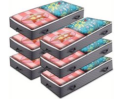 Meubelsvanjoep opbergzak Organizer - Opbergtas en Organiser voor Dekbed en Kleding - Opvouwbaar - Grijs 75 Liter - 6 Stuks - 100 x 50 x 15 CM - Opbergdoos - Opbergbox