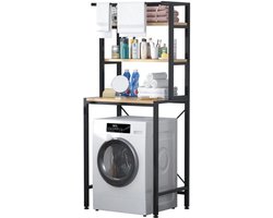 MeubelsvanJoep wasmachine ombouw rek zwart 178 x 60 x 70 cm - Wasmachine rek met opbergruimte zwart - Wasmachine rek bovenlader zwart - Wasmachine rek voorlader zwart - Toilet kast - Wc meubel - Wc kast