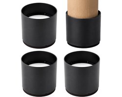 Meubelverhoger - set van 4 - 4,6 cm - rond - zwart