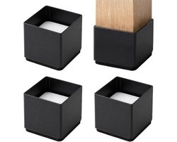 Meubelverhoger - set van 4 - 7 cm - vierkant - zwart