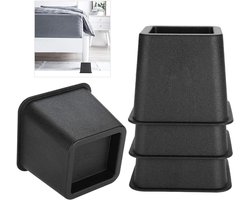 Meubelverhoger set van 4 stuks - 5 inch (12 x 12 x 10 cm) - Meubelverhogers voor hoge tafels, bedden, stoelen en banken - Zware belasting - Stabiele verhoger met opslagoptie.