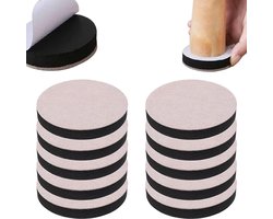 Meubelverhogers - 10 Stuks - Bedverhoger - Meubelonderzetters - Meubelvilt - Zelfklevend - Erstelbare Meubelpoten - Meubelverhoger Set - Vilt Meubelverhoger Ronde - Anti-Slip - Vloerbescherming - Geluidsreductie - Voor Meubelpoten