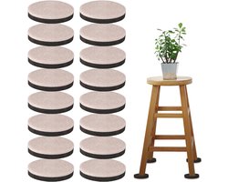 Meubelverhogers - 16 Stuks - Meubelverhoger Set - Bedverhoger - Erstelbare Meubelpoten - Meubelonderzetters - Meubelvilt - Sterke Ruimtebesparende Verhoger - Viltjes - Zelfklevend - Anti-Slip - Vloerbescherming - Meubelverhoging - Bedverhogers