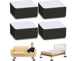 Meubelverhogers 3 cm - Set van 4 stuks - Zelfklevende meubelverhoging van koolstofstaal - Stoelverhoger voor bank, bed en stoel
