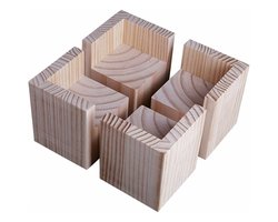 Meubelverhogers - 4 stuks - Houten verhoogers voor bed en bureautafel - Verhoog de hoogte met 5 cm - Hout - 5x5 cm - meubelpoten - 1 set