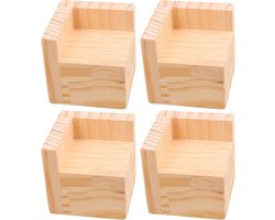 Meubelverhogers - 4 Stuks - Meubelpoot Boosters - Bed Verhogers - Hout - L-Vormige Ontwerp - Meubelaccessoires - voor Tafel, Stoel, Bank en Bed - 5 cm Lift - Diameter 6 cm - Lichtbruin