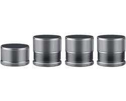 Meubelverhogers - 4 Stuks - Verstelbare liften - Bedverhogers - Tafelverhoging - grijs - Metaal - 3.7*3.9cm - Vloerbescherming - Antislip en Schokdempend - Voor Bedframe, Tafel, Bureau, Bankpoot, Stoel