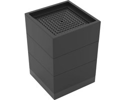 Meubelverhogers - Gestapelde afmetingen 7,8 × 7,8 × 11 cm - Enkele afmetingen 7,8 × 7,8 × 4 cm - Verstelbare hoogte - Verwijderbaar - Geschikt voor banken, bureaus en wasmachines - Zwart