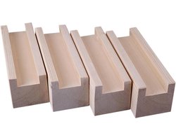 Meubelverhogers - Houten potenliften - Meer opbergruimte - Massief houten constructie - 4 stuks - Houtkleur