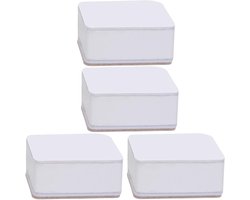 Meubelverhogers met zelfklevende vilten vloerkussens, set van 4, voor bed en bank, belastbaar tot 500 kg - wit.
