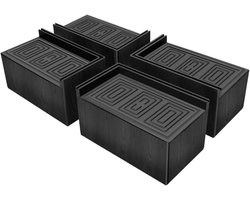 Meubelverhogers - Set van 4 stuks, rubberen stapelbare verhogers voor bank, bed, bureau en stoel. Verhoogt meubels gemakkelijk en veilig.