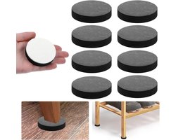 Meubelverhogers - Zelfklevende Meubelpootjes - Antislip Bescherming - Verhoogt Meubilair 3 Cm - Rond Zwart Kunststof - 16 Stuks - Voor Bank Tafel Bed Stoel