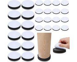 Meubelverhoging, 28 Stuks Vilt Meubelverhoger in 2 Maten, Ronde Meubelverhogingen 1,7 x 6 cm en 0,3 x 2,5 cm voor Tafels Stoelen Banken Bedden Bureaus Kasten