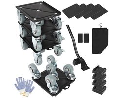 Meubelverhuiswagen met 5 Draaibare Wielen en Koolstofstalen Plaat - Tot 1500 kg Belastbaar