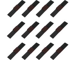 Meubelviltkussens - 12 Stuks - Antislip en - Vloerbeschermers voor stoelen met klittenbandsluiting - Vloerbescherming - Geschikt voor slede-stoelen - Schommelstoel - 14.5cm*3cm - Zwart