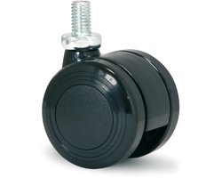 Meubelwiel 40mm PU dubbel soft bout M8