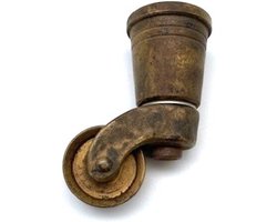 Meubelwiel Messing Antiek ronde sok 20mm