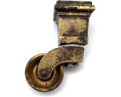Meubelwiel Messing Antiek vierkante sok 25mm